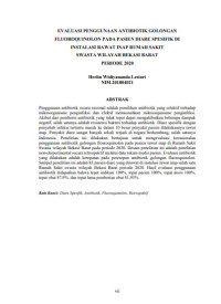 Image of EVALUASI PENGGUNAAN ANTIBIOTIK GOLONGAN FLUOROQUINOLON PADA PASIEN DIARE SPESIFIK DI INSTALASI RAWAT INAP RUMAH SAKIT SWASTA WILAYAH BEKASI BARAT PERIODE 2020