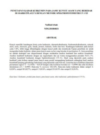 Image of PENETAPAN KADAR KURKUMIN PADA JAMU KUNYIT ASAM YANG BEREDAR DI MARKETPLACE X DENGAN METODE SPEKTROFOTOMETRI UV-VIS