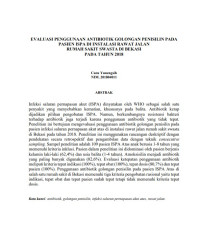 Image of EVALUASI PENGGUNAAN ANTIBIOTIK GOLONGAN PENISILIN PADA PASIEN ISPA DI INSTALASI RAWAT JALAN RUMAH SAKIT SWASTA DI BEKASI PADA TAHUN 2018