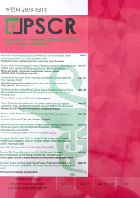 Image of JPSCR: Journal of Pharmaceutical Science and Clinical Research Vol.6 No.1 2021