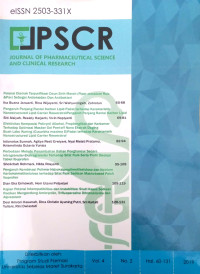 Image of JPSCR: Journal of Pharmaceutical Science and Clinical Research Vol.4 No.2 2019
