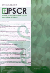 Image of JPSCR: Journal of Pharmaceutical Science and Clinical Research Vol.7 No.2 2022