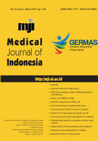 Image of Medical Journal of indonesia  Vol. 26 N0. 1 Maret 2017 pp 1 - 80