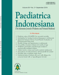 Image of Paediatrica Indonesiana - Vol 56 No 5 (2016): September 2016