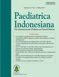 Image of Paediatrica Indonesiana  - Vol 57 No 3 (2017): May 2017