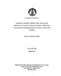 Image of KIAS - Aplikasi Comfort Theory Kolcaba dalam mengatasi gangguan rasa nyaman nyeri pada anak dengan kanker di Ruang Rawat Anak Non Infeksi